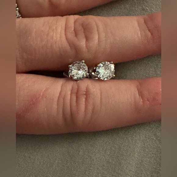 Kenneth Jay Lane CZ Round Stud Earrings| 2 c.tw - Picture 4 of 5